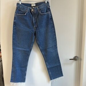 NEW AGOLDE Riley High Rise Straight Crop (STRETCH) in Escape - Size 28